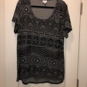 LuLaRoe Classic T Black w/White Pattern 3X